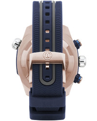 Brera 47mm Prodiver Chronograph Watch With Rubber Strap Navyrose Gold