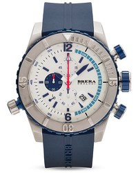 Sottomarino Brera Orologi Diver Navy Blue Ionic Plated Stainless Steel Watch With Navy Blue Rubber Band 48mm