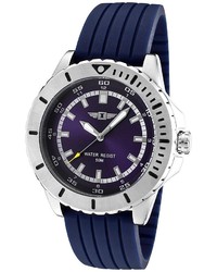 I by Invicta Navy Blue Silicone Violet Blue Dial