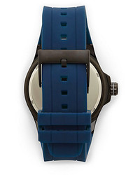 Vince Camuto The Master Navy Black Silicone Watch