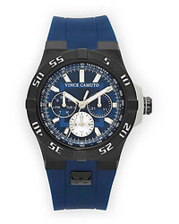 Vince Camuto The Master Navy Black Silicone Watch