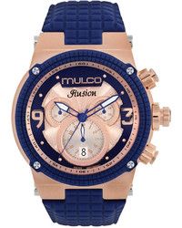 Mulco Unisex Swiss Chronograph Ilusion Cube Silicone Strap Watch 46mm Mw3 12140 023