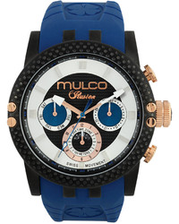 Mulco Unisex Swiss Ilusion Lincoln Navy Silicone Strap Watch 47mm Mw3 11169 045
