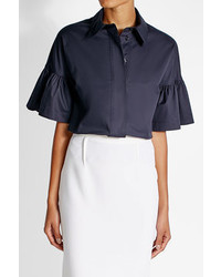 Burberry Cotton Blouse With Ruffled Sleeves