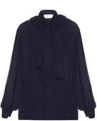 See by Chloe See By Chlo Ruffle Trimmed Long Sleeved Crepe Blouse