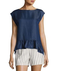 Laundry by Shelli Segal Slouchy Ruffle Cropped Blouse