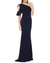 Carmen Marc Valvo Infusion Car Marc Valvo One Shoulder Ruffle Gown