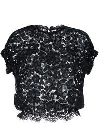 Aula Lace Detail Ruffled Sleeve Top