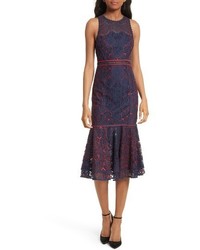 JONATHAN SIMKHAI Lace Ruffle Hem Dress