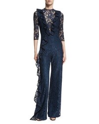 Alexis Derica Wide Leg Lace Jumpsuit W Ruffled Frills