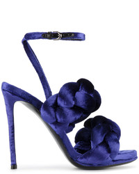 Marco De Vincenzo Blue Braided Ankle Strap Sandals