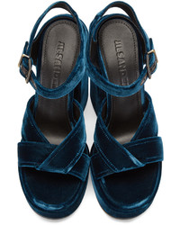Jil Sander Blue Velvet Helter Sandals