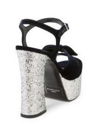 Saint Laurent Candy Velvet Glitter Platform Sandals
