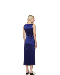 Marina Moscone Blue V Neck Twisted Dress