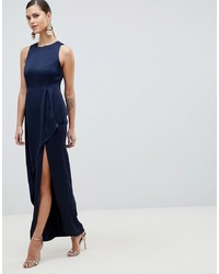 ASOS DESIGN Satin Maxi Dress With Asymmetric Layered Skirt