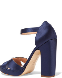 Rupert Sanderson Savanna Satin Sandals Navy