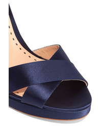 Rupert Sanderson Savanna Satin Sandals Navy