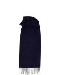 Dents Plain Lambswool Scarf Navy