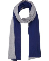 Barneys New York Double Face Reversible Scarf Blue