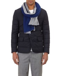 Barneys New York Double Face Reversible Scarf Blue
