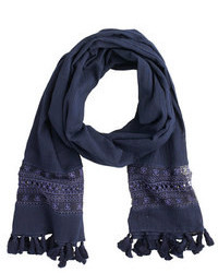 J.Crew Embroidered Panel Cotton Scarf