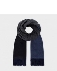 Paul Smith Navy Lambswool Cashmere Dgrad Scarf