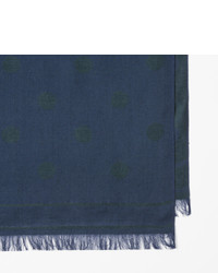 Paul Smith Navy Polka Dot Cotton Silk Scarf