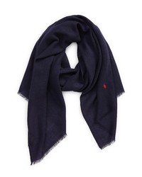 ZZDNU POLO Polo Solid Wool Scarf In Newport Navy At Nordstrom