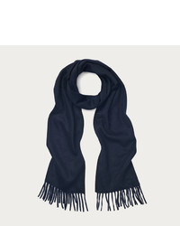 Bally Scarf Navy Blue Cashmere Scarf With Tassels