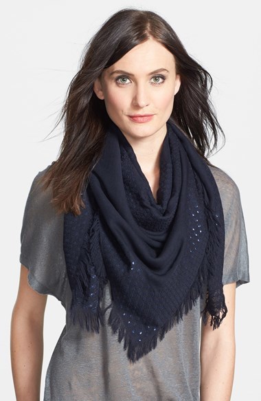 Tory Burch Logo Dot Embellished Scarf | Where to buy & how to wear