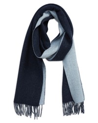 Nordstrom Two Tone Cashmere Wool Fringe Scarf In Navy Combo At