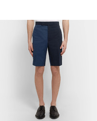 Thom Browne Slim Fit Two Tone Textured Cotton And Seersucker Shorts