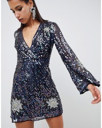 ASOS DESIGN Embellished Sequin Star Mini Dress