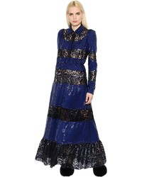 Sonia Rykiel Sequined Lacquered Lace Dress