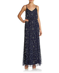 Adrianna Papell Embellished Sheer Gown