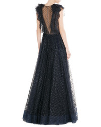 Jenny Packham Floor Length Gown With Sequinned Tulle