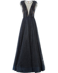 Jenny Packham Floor Length Gown With Sequinned Tulle
