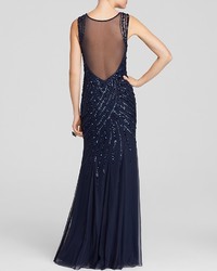 Sean Collection Gown Illusion Neck Embellished