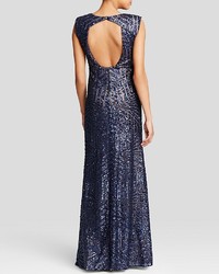 Vera Wang Gown Sleeveless Sequin Embellished