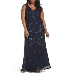 Adrianna Papell Sequin A Line Gown