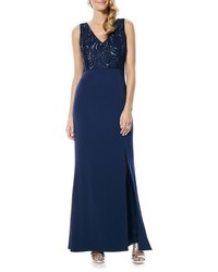 Laundry by Shelli Segal Sequin Crepe Gown