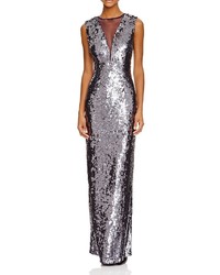 JS Collections Sequin Illusion Neck Gown