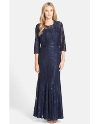 Alex Evenings Sequin Lace Trumpet Gown With Jacket