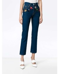 ATTICO Sequin Stars High Waisted Cropped Jeans
