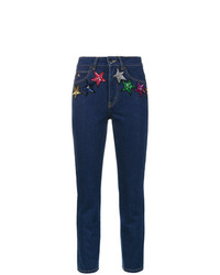 ATTICO Sequin Stars High Waisted Cropped Jeans
