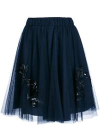 Navy Sequin Skirt