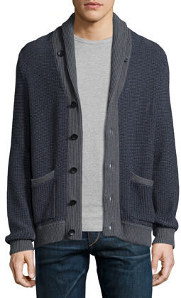 rag & bone Avery Shawl Collar Textured Cardigan Navy, $220 | Neiman ...