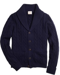 Brooks Brothers Variegated Cable Shawl Collar Cardigan