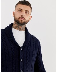 ASOS DESIGN Cable Cardigan In Navy