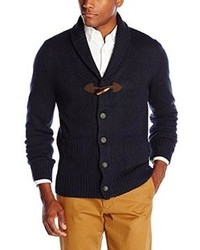 Haggar Solid Shawl Collar Cardigan With Toggle Closure Sweater
